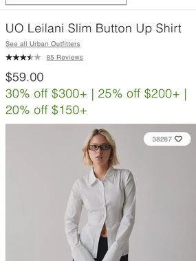 Urban Outfitters White Button-Down Shirt